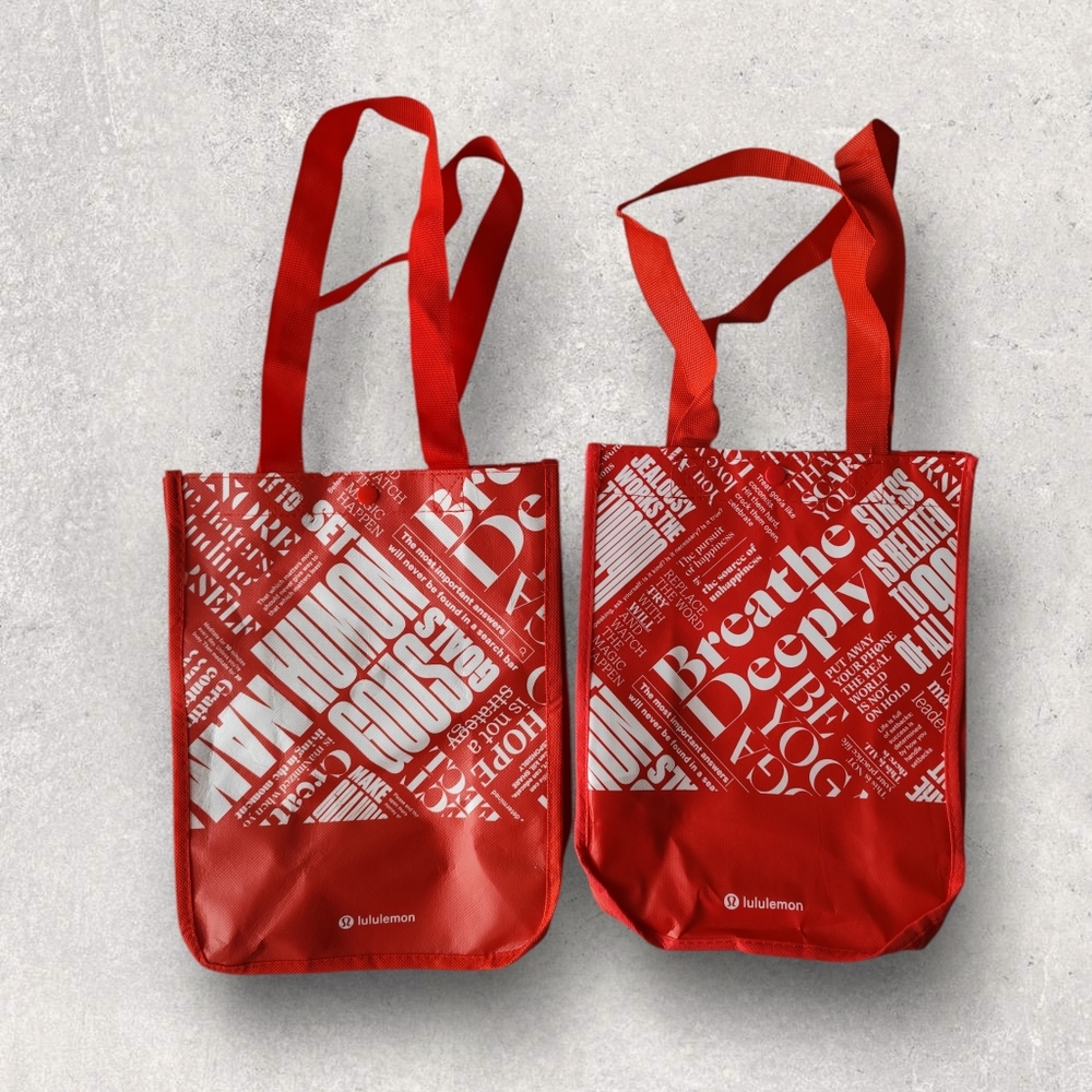 3/$30💜LULULEMON Reusable Small Shopping Bag Lot of 2
